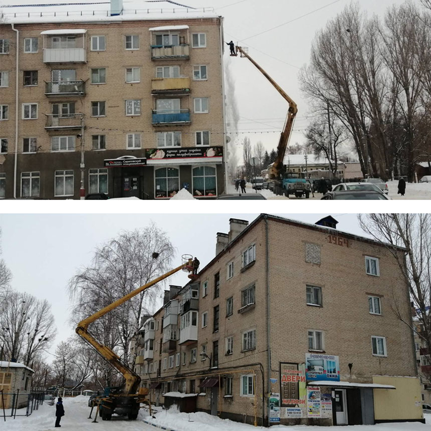 Уборка снега и наледи с крыш многоквартирных домов